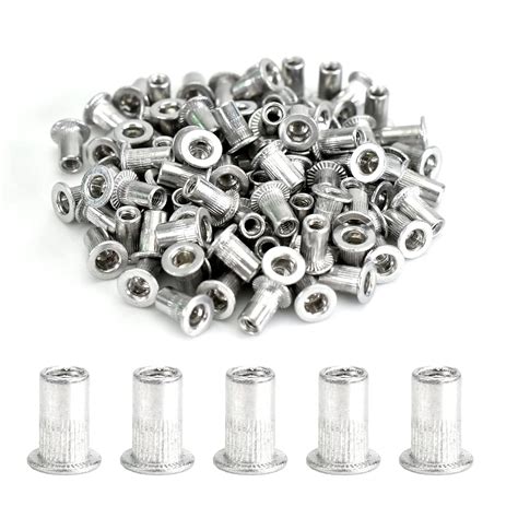 Aluminun Rivet Nut Flat Head Metric Threaded Rivnut Insert Standard ...