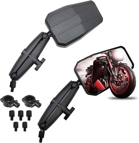 Vagary Black Universal Angle Adjustable Motorcycle Mirror With 7/8 ...