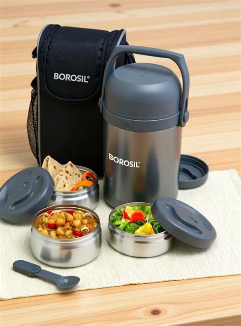 Flipkart.com | BOROSIL Hot n Fresh Insulated Lunch Box, 3pc Set (420ml ...