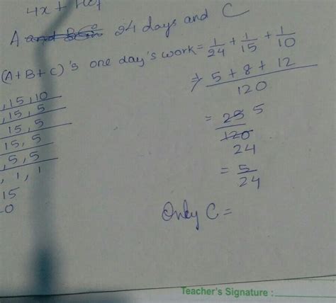 A B C can complete a work in 24days,15 days and 10 days respectively.If ...