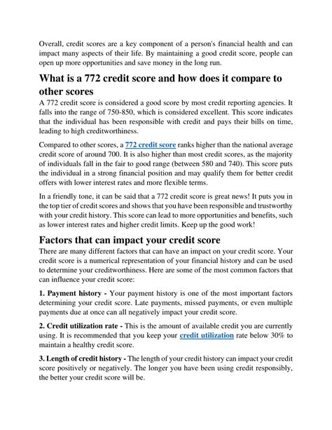 PPT - Understanding What a 772 Credit Score Means PowerPoint ...