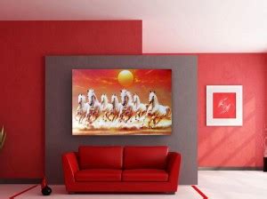 PAF Vastu 7 Horse Framed Wall Painting/vastu Seven Running Horse ...