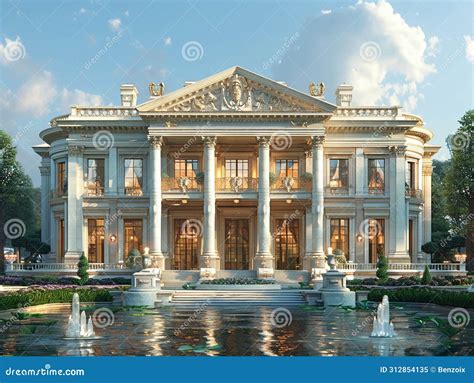 An arched neoclassical building with hanging PTT banners