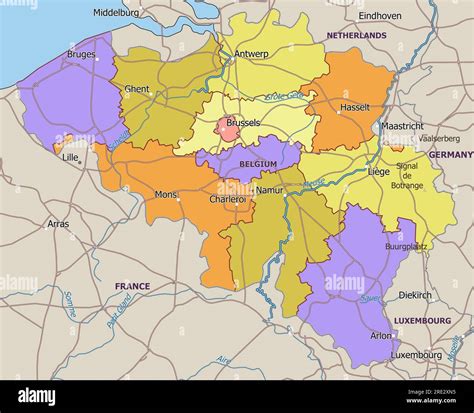 Belgium political map with labeling Stock Vector Image & Art - Alamy