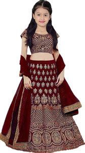 Shopping Villa Girls Lehenga Choli Ethnic Wear Embroidered Lehenga ...