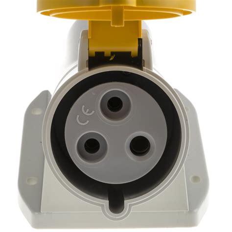 513.3250 Scame | Scame IP44 Yellow Wall Mount 2P + E Right Angle ...