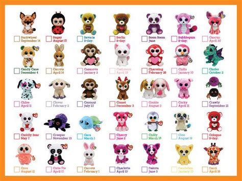 UPDATED 2018 Beanie Boo Checklist - Instant Download 11 pages - 8" x 10 ...
