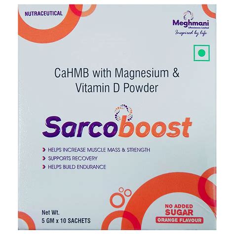 Sarcoboost Sugar Free Orange Flavour Powder Sachet 5 gm | Uses, Side ...