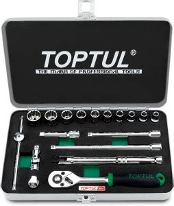 Toptul 18PCSpc 1/4"Dr. SOCKET SET 12PT. INCHES Socket Set Price in ...
