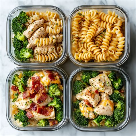 Chicken Bacon Ranch Pasta Meal Prep - The Comfort Spoon
