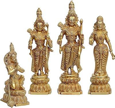 ARTVARKO™ 24 Inches Large Ram Darbar Statue Shree Ram Ji Sita Laxman ...
