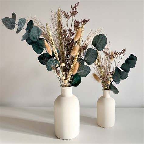 Dried Flower Bouquet With Eucalyptus | Vase | Natural Dried Flower ...
