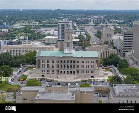 Aerial view of the State Capitol Building In Nashville Tennessee Stock ...