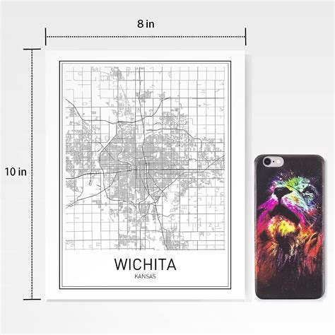 Wichita Poster Map of Wichita Map City Map Posters India | Ubuy