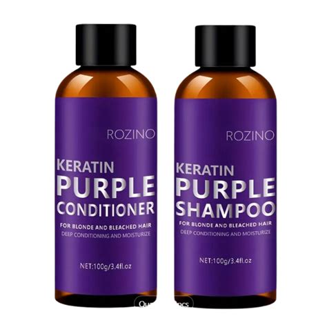 Rozino Keratin Purple Shampoo and Conditioner Travel Set 2 x 100ml