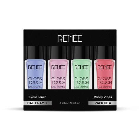 RENEE Gloss Touch Set of 4 Nail Enamels, 5ml each