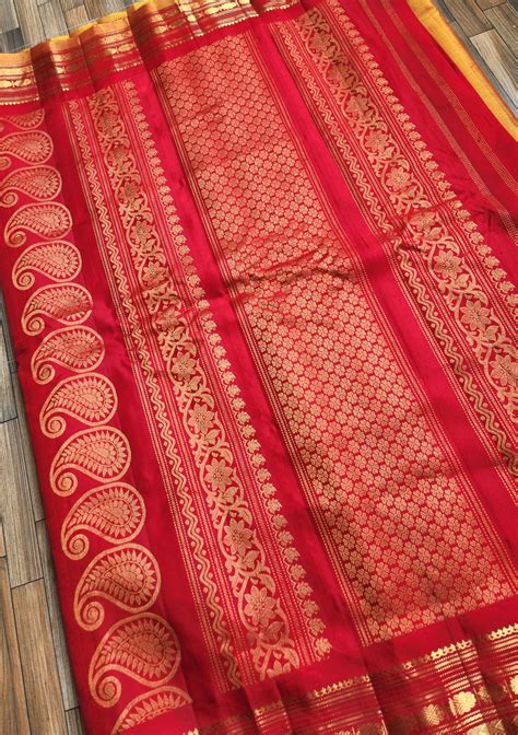 gadwal saree handloom saree Yellow saree wedding shopping SICO saree ...