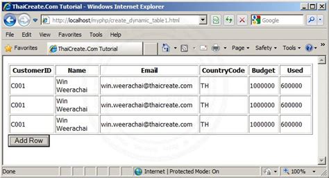 Image result for JavaScript Dynamic Table Add/Remove Rows