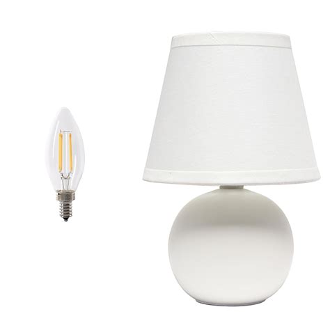 Simple Designs 8.66-in Off White LED Rotary socket Table Lamp with ...