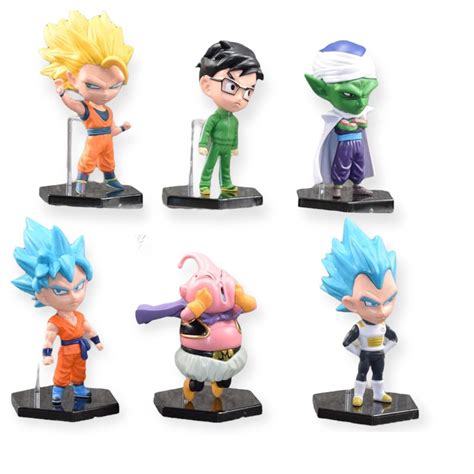 Buy AUGEN Dragon Ball Z Set of 6 Action Figure Limited Edition for Car ...