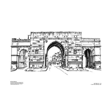 Delhi Darwaja Handmade Art Print - A3, No Frame – The Heritage Art