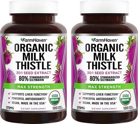 Amazon.com: Oregon's Wild Harvest Milk Thistle Organic Non-GMO Herbal Supplement - pullulan ...
