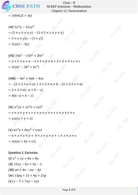 Image result for Factorisation Class 8