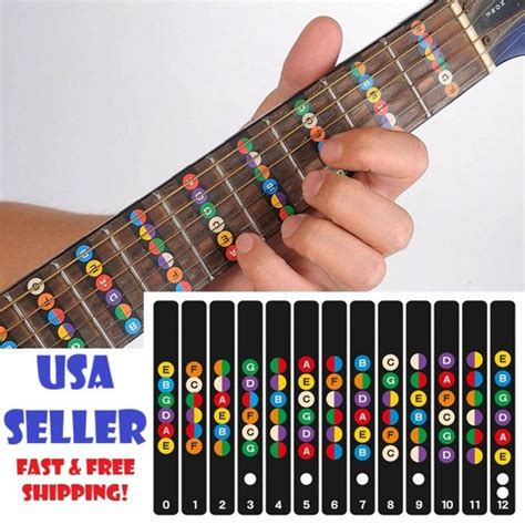 Buy Guitar Fretboard Note Map DecalsStickers for Learning Notes Chords ...