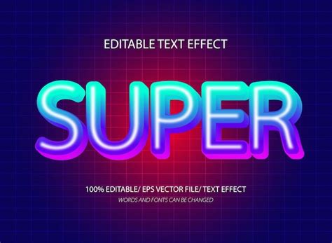 Super 3d editable text effect | Premium Vector