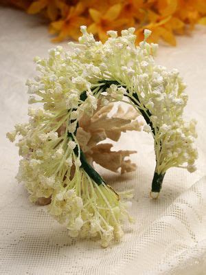 Buy Moedbuille Off White Floral Design Lace and Beaded Handcrafted Hair ...