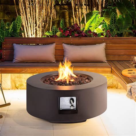 Buy ECOTOUGE Outdoor Propane Firepit Table Set, 30 Inch Auto-Ignition ...