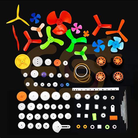 Electronic Spices Combo of 93 Pcs DIY Plastic Gear | Pulley | Fan ...
