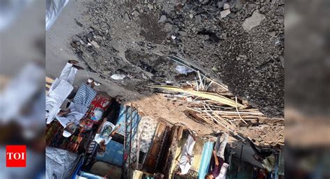 illegal deep dig up of the road by the goon - Times of India