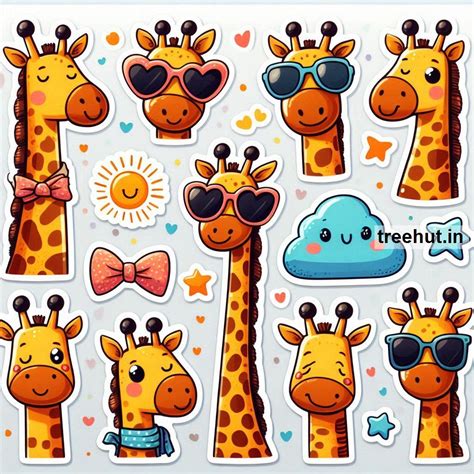 Printable Giraffe Stickers and 20 Craft Activities for Kids, Adults ...