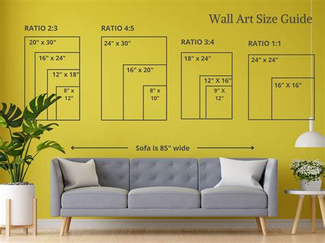 Wall Art Size Guide Wall Size Comparison Chart Print Size - Etsy Israel