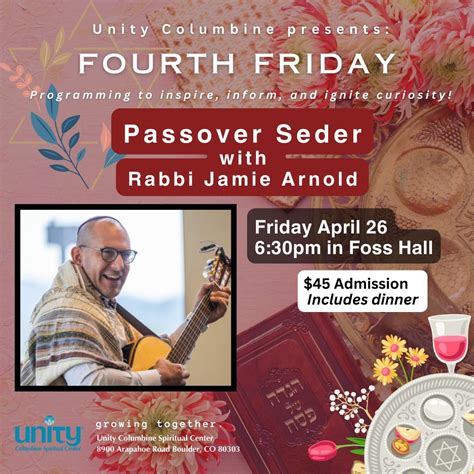 Fourth Friday series: Passover Seder with Rabbi Jamie Arnold, 8900 ...