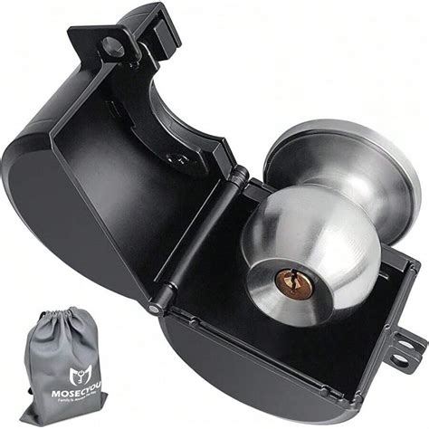 FUCHENGJSDoor Knob Locking Cover With Padlock, Heavy Duty All Metal ...