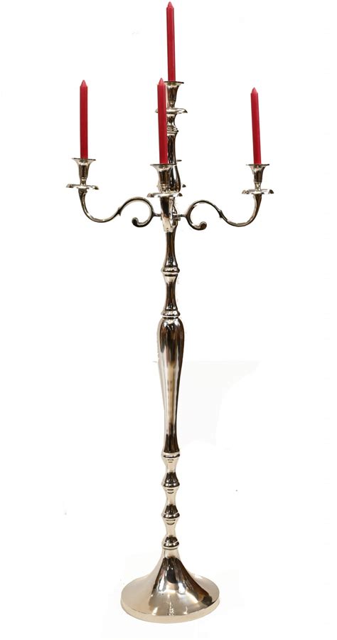 Pair Regency Candelabras Tall Floor Standing Silver Plate