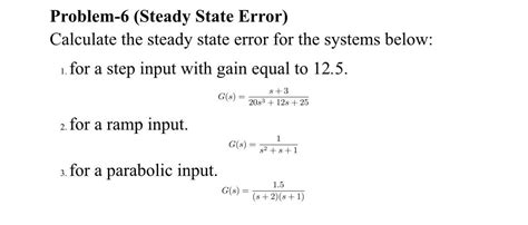 Image result for Steady State Error Calculation