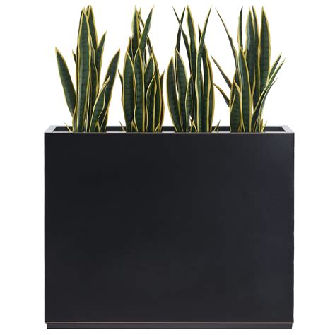 Wallowa Metallic Heavy Outdoor Planter Box, Span Planter, Pure Black ...