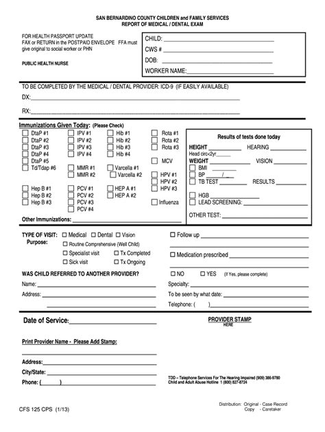 San Bernardino County Medical/Dental Exam Report - Fill Out, Sign ...
