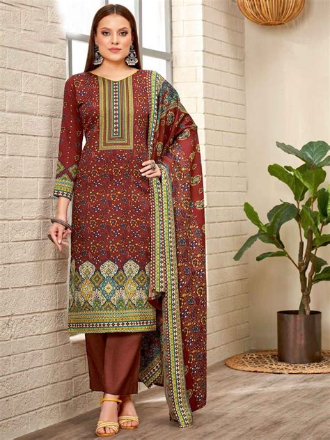 Buy Spun Pashmina Unstitched Winter Suits for Ladies Online – Stilento