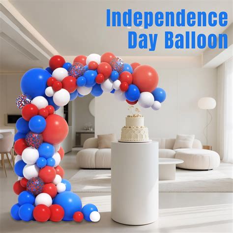 HeaCare Red White and Blue Decorations Tricolor Balloon Arch Shape ...