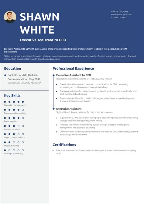 20 Executive Assistant Resume Examples and Templates for 2026 - Resume.org