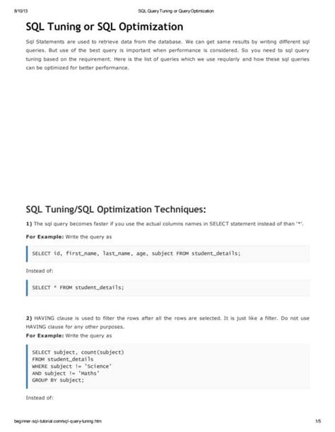Image result for Query Tuning Tutorials