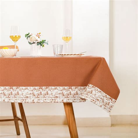 Mocha Fern 6 Seater Table Cloth 203x152cm Online - Premium Table Cover ...