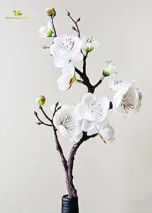 Buy Blooming Floret Artificial Plum Blossom Flower Stick (Set of 2 ...
