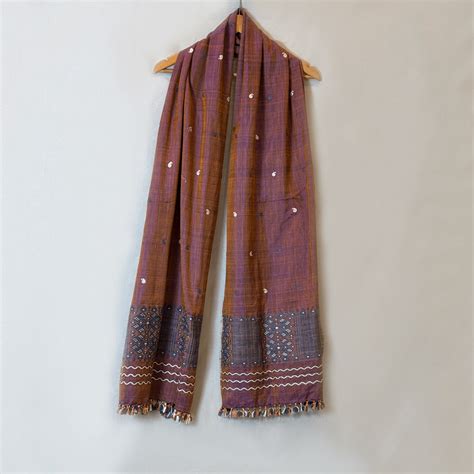 Stole - Paat silk & cotton motifs in eri silk