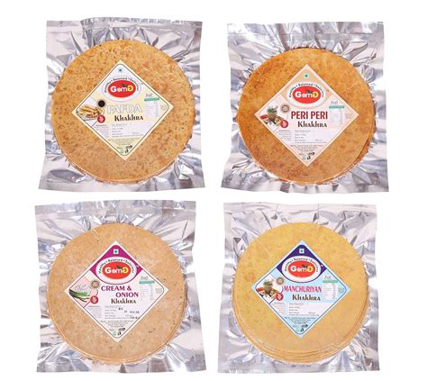 GomG Fafda, Peri- Peri, Manchurian Khakhra & Cream & Onion Khakhra ...
