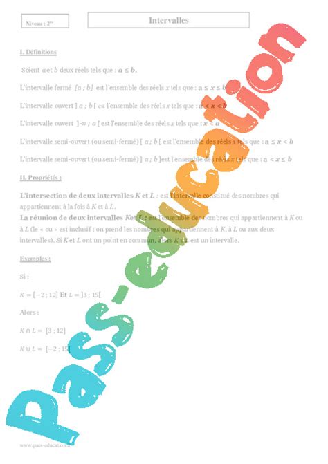 Image result for Interval Math Programme Seconde